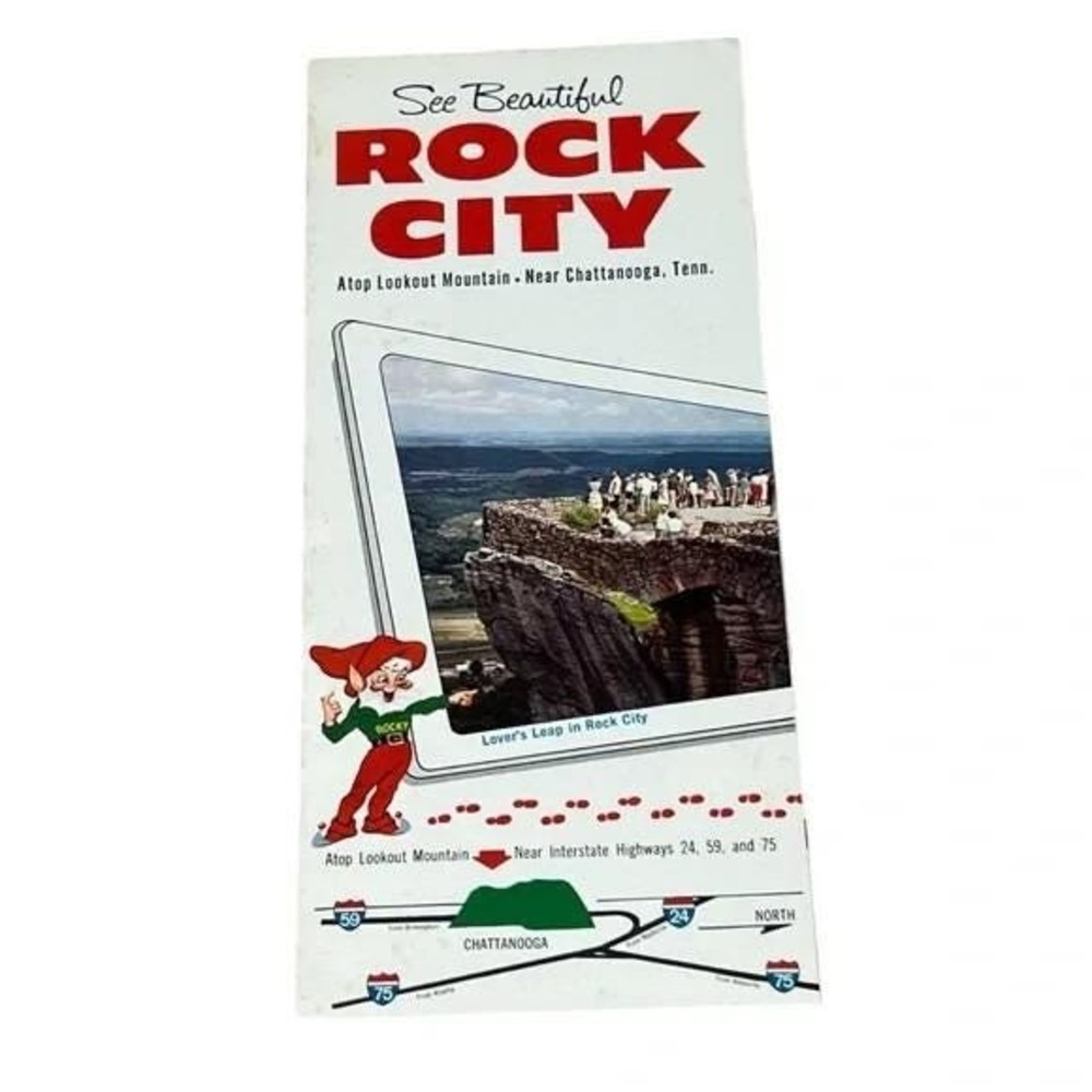 Beautiful Rock City Atop Lookout Mountain Chattanooga TN Vtg Brochure 1960s BX